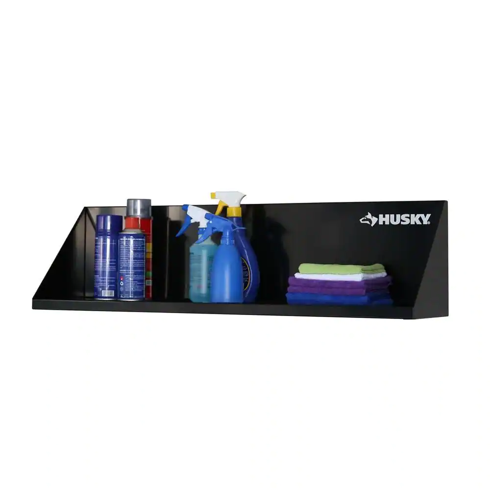 Husky Steel Garage Wall Shelf in Black (36 in. W x 9 in. H x 9 in. D)