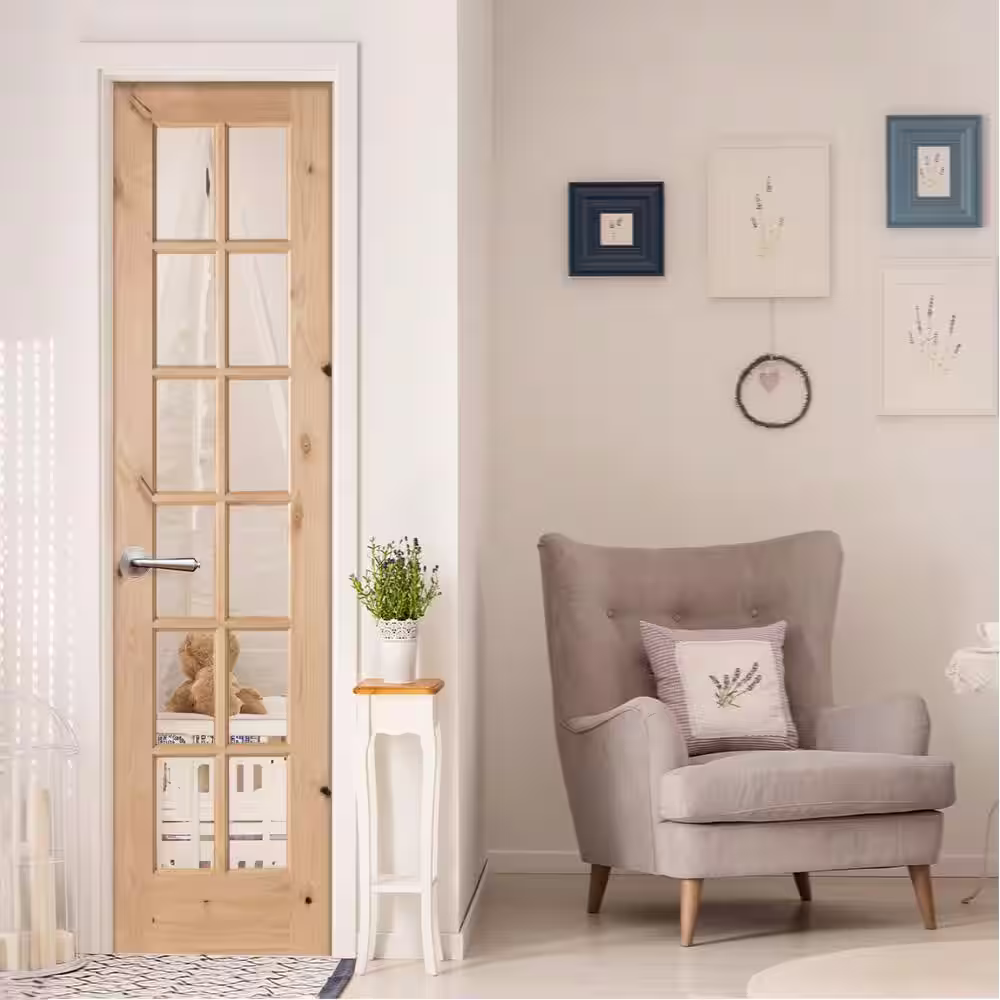 Krosswood Doors Rustic Knotty Alder 12-Lite TDL Wood Stainable Interior Door Slab