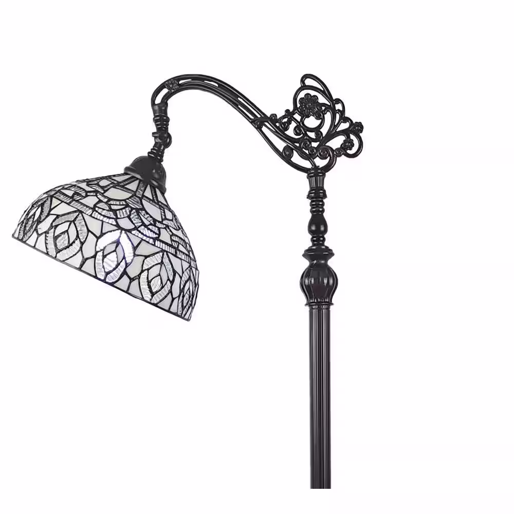 Amora Lighting 62 in. Tiffany Style Arched Floor Vintage Antique Lamp