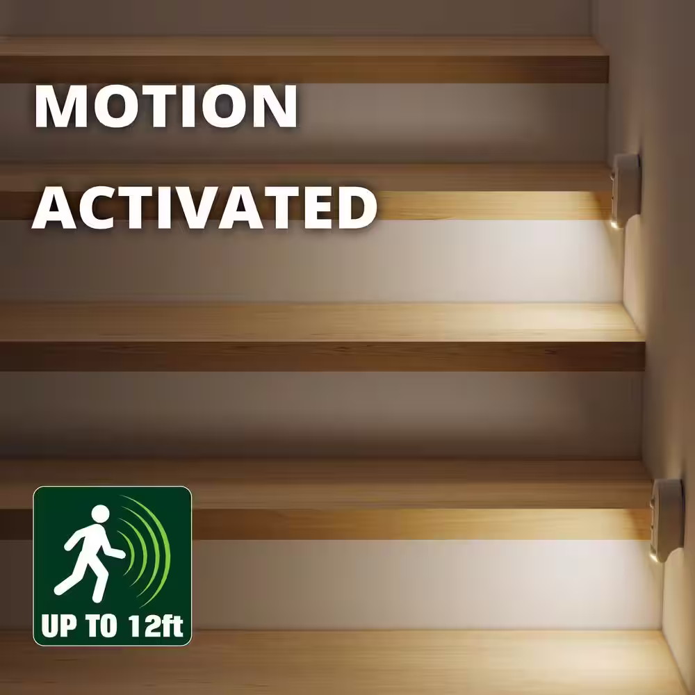 None Battery Operated Bright White 20 Lumens LED Motion Activated Indoor Path Night Light
