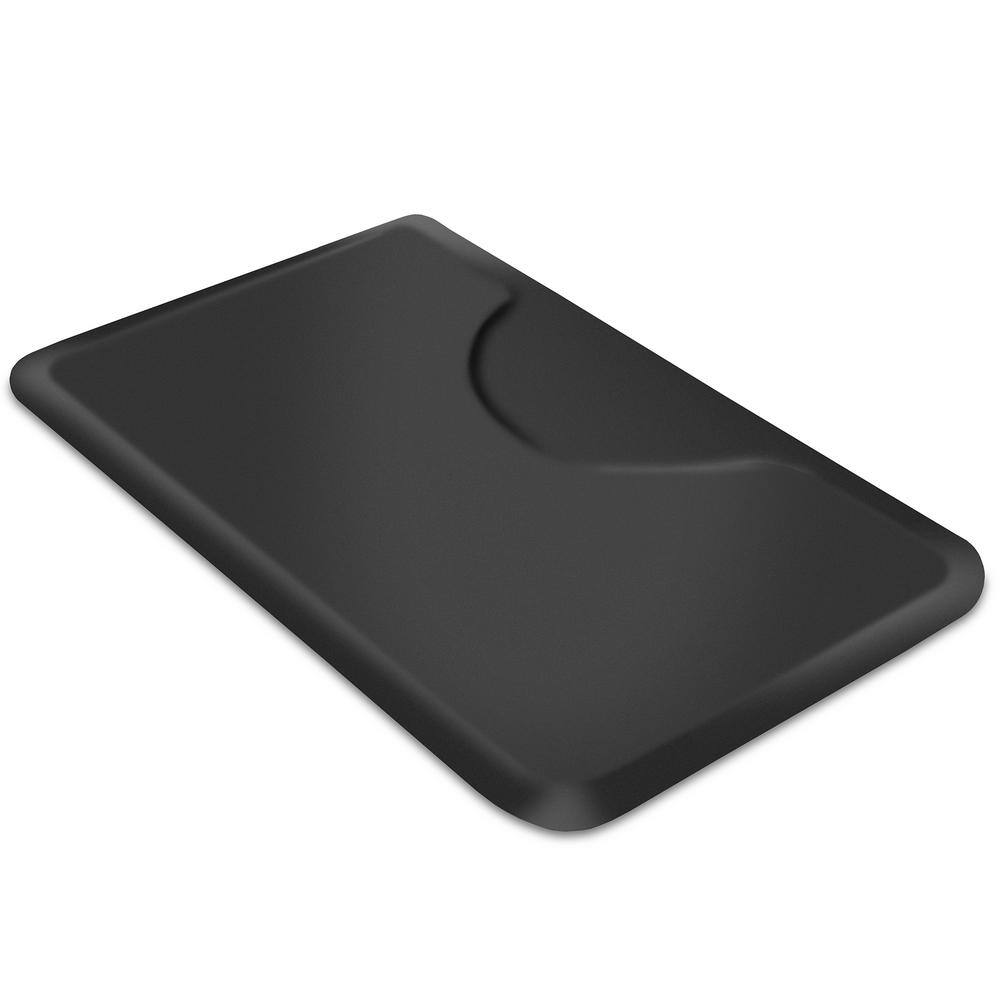 Saloniture Pack of 2 Black 36 in. x 60 in. x 1/2 in. Rectangular Anti-Fatigue Mats