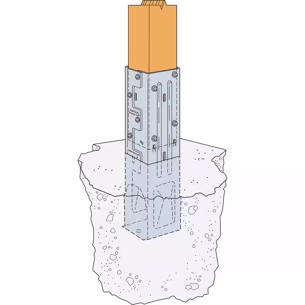 Simpson Strong-Tie MPBZ ZMAX Galvanized Moment Post Base for 4x4 Nominal Lumber with SDS Screws