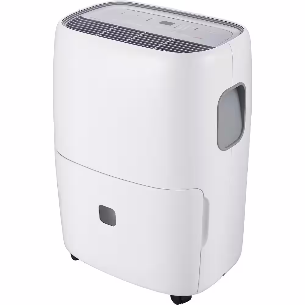 Whirlpool 50-Pint Portable Dehumidifier with Built-In Pump, 24-Hour Timer, Auto Shut-Off, Easy-Clean Filter and Auto-Restart
