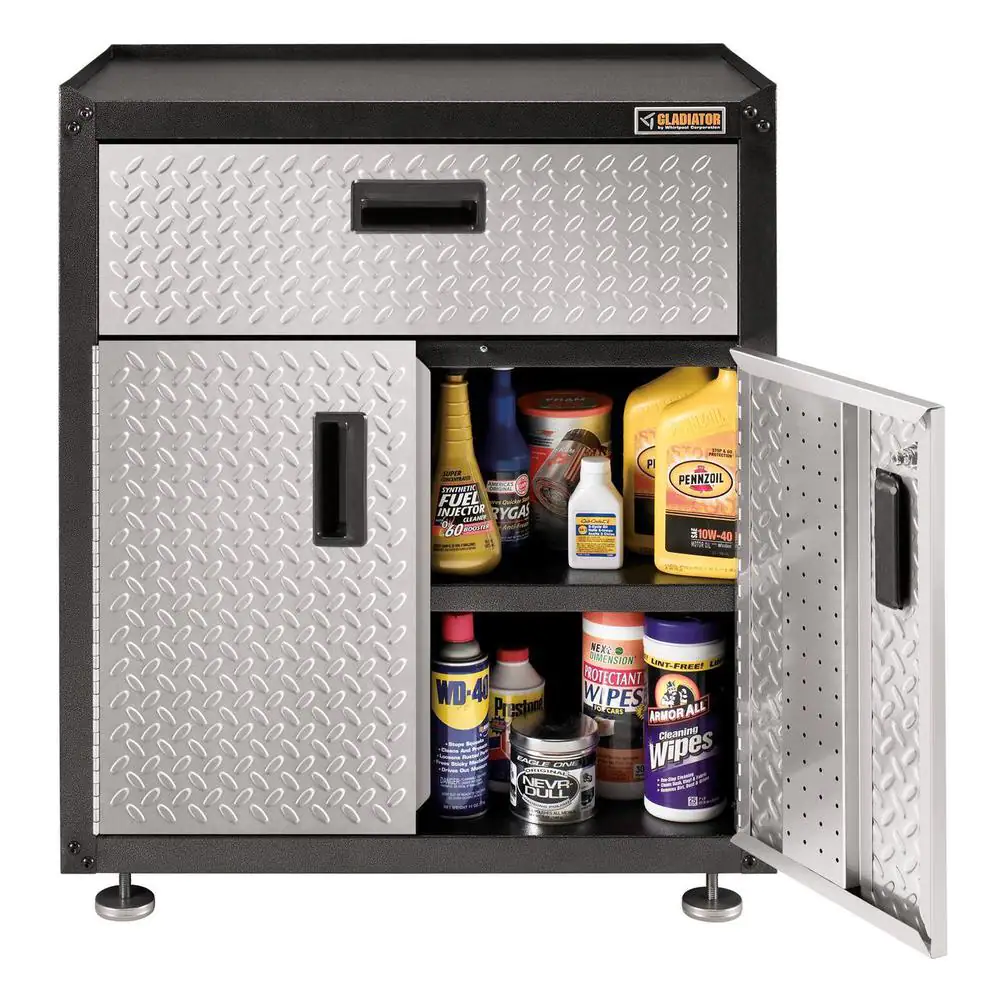 Gladiator 28 in. W x 31 in. H x 18 in. D 1-Shelf 3/4-Door Modular GearBox Freestanding Cabinet in White