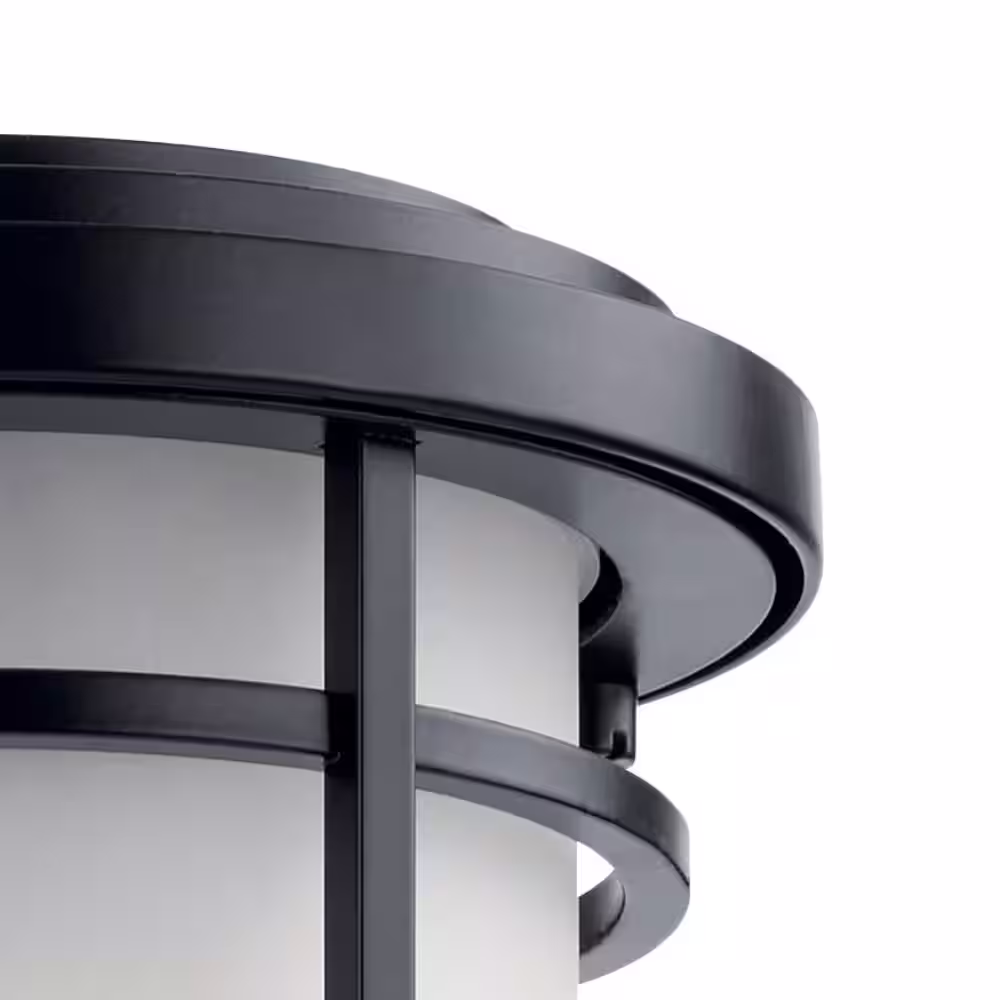 KICHLER Toman 10.25 in. 1-Light Black Outdoor Hardwired Wall Lantern Sconce with No Bulbs Included (1-Pack)