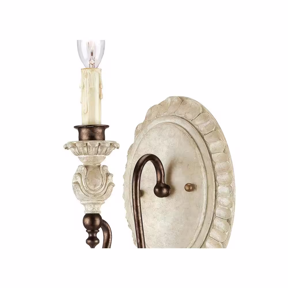 Millennium Lighting Antique White/Bronze with Clear Candelabra Sconce
