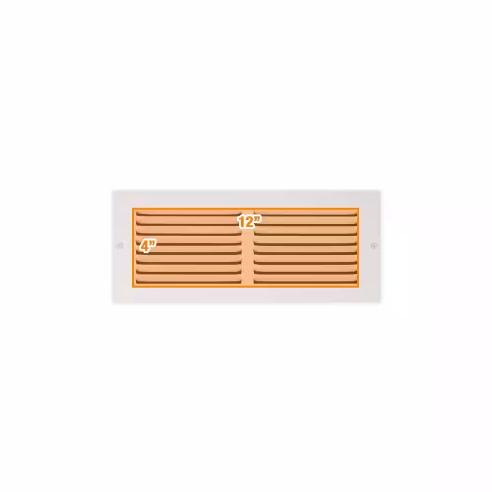 Everbilt 12 in. x 4 in. Steel Return Air Grille in White