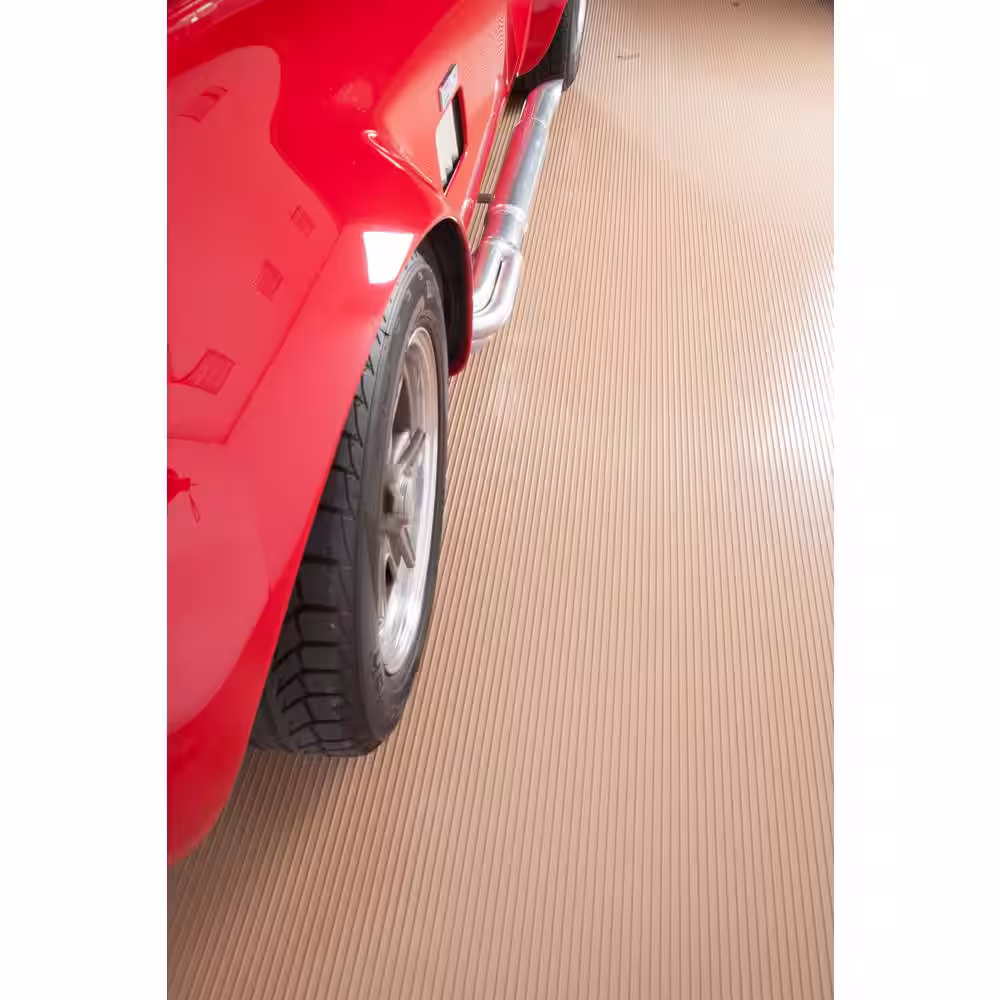 G-Floor Rib 8.5 ft. x 22 ft. Sandstone Vinyl Garage Flooring Cover and Protector