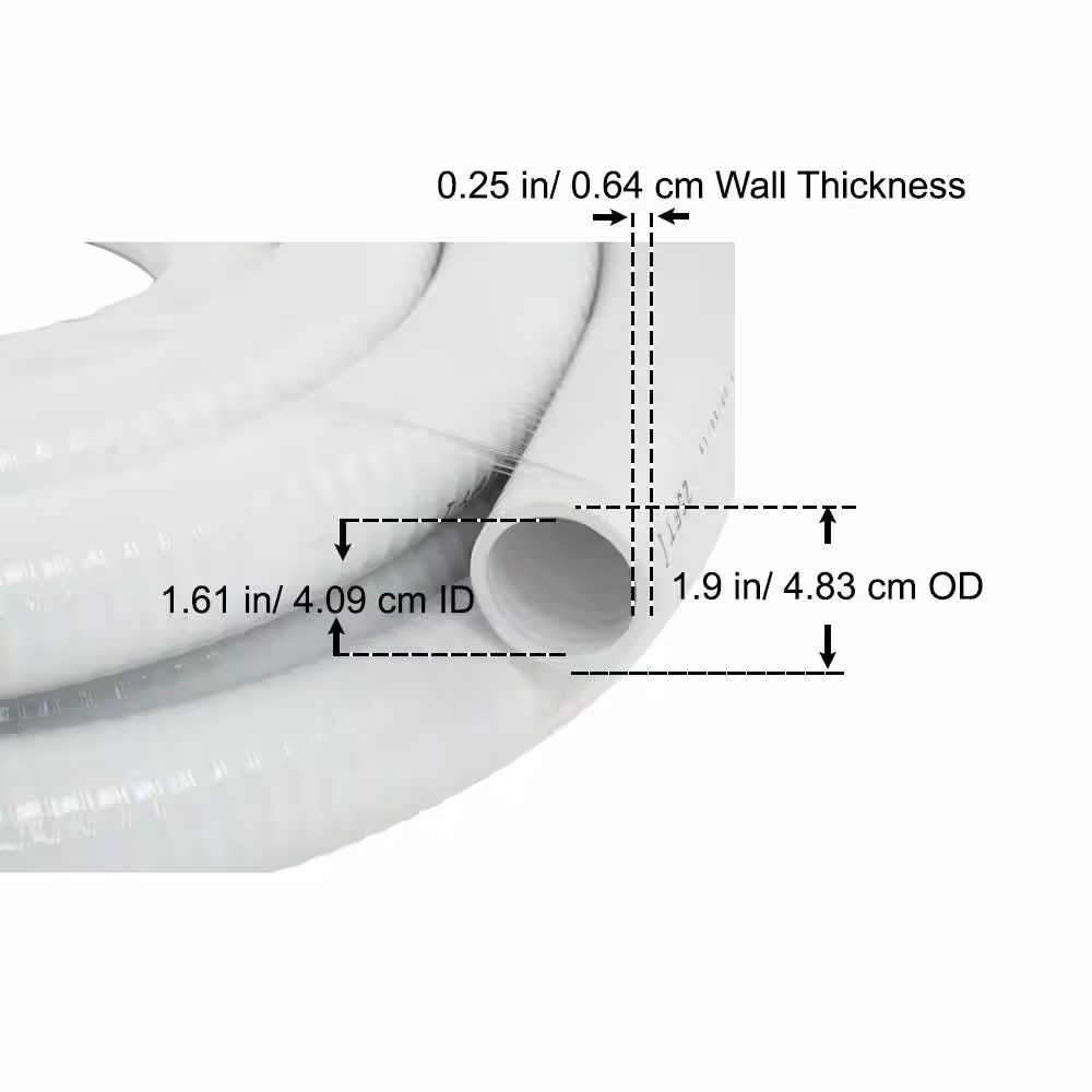 Everbilt 1-1/2 in. I.D. x 25 ft. PVC Flexible Spa Tube
