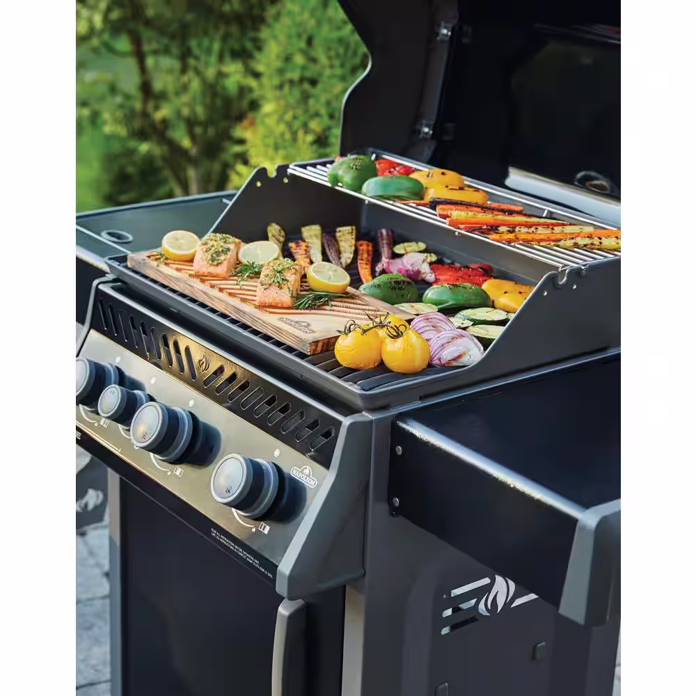 NAPOLEON Rogue 3-Burner Natural Gas Grill with Range Side Burner in Black