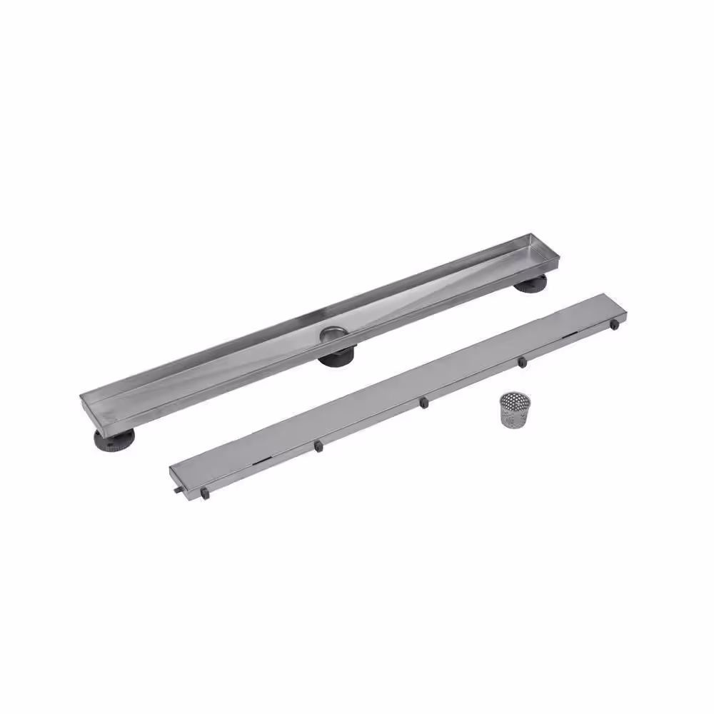 Oatey Designline 32 in. Stainless Steel Linear Shower Drain with Tile-In Pattern Drain Cover