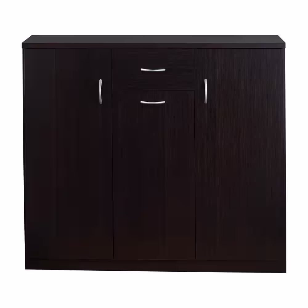 Furniture of America 41.34 in. H x 47.24 in. W 1 Brown Particle Board Shoe Storage Cabinet