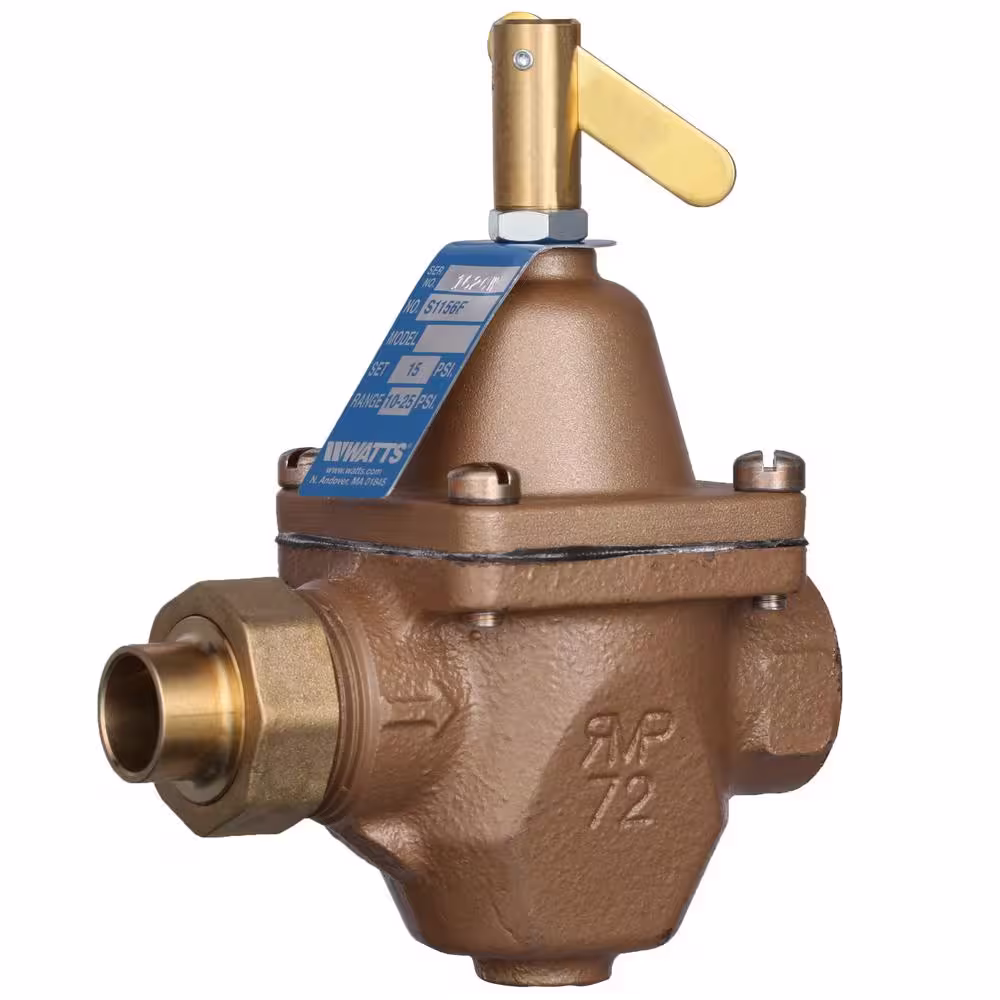 Watts 1/2 in. Cast-Brass FIP x Sweat Water Pressure Regulator