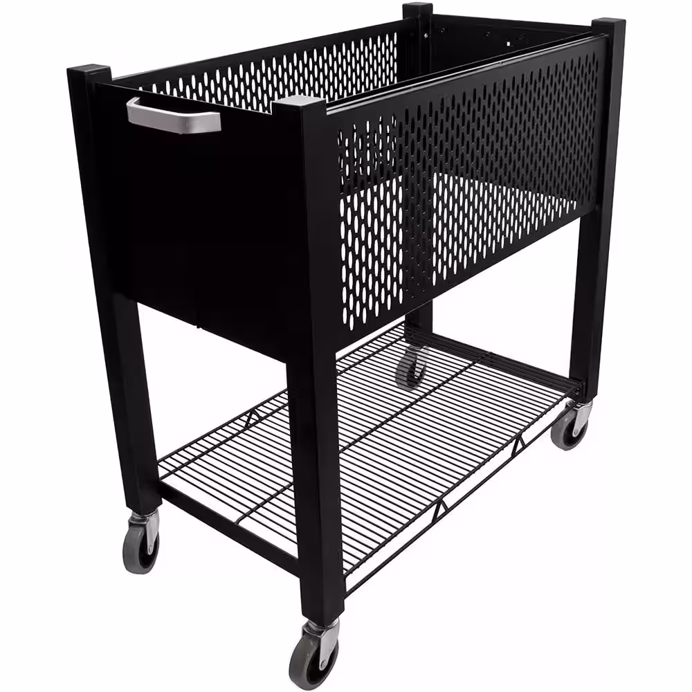 None Steel Open Top File Cart in Black