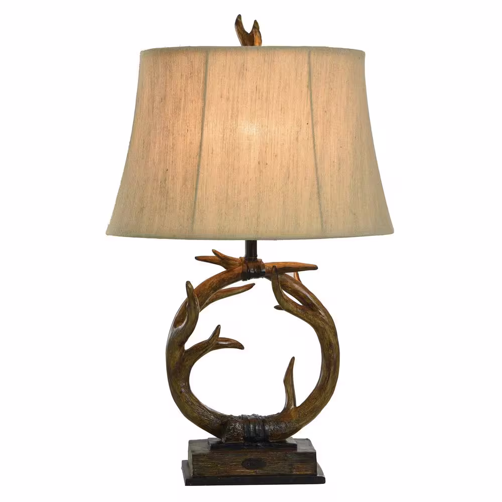 StyleCraft Dalton 30 in. Dark Brown Table Lamp