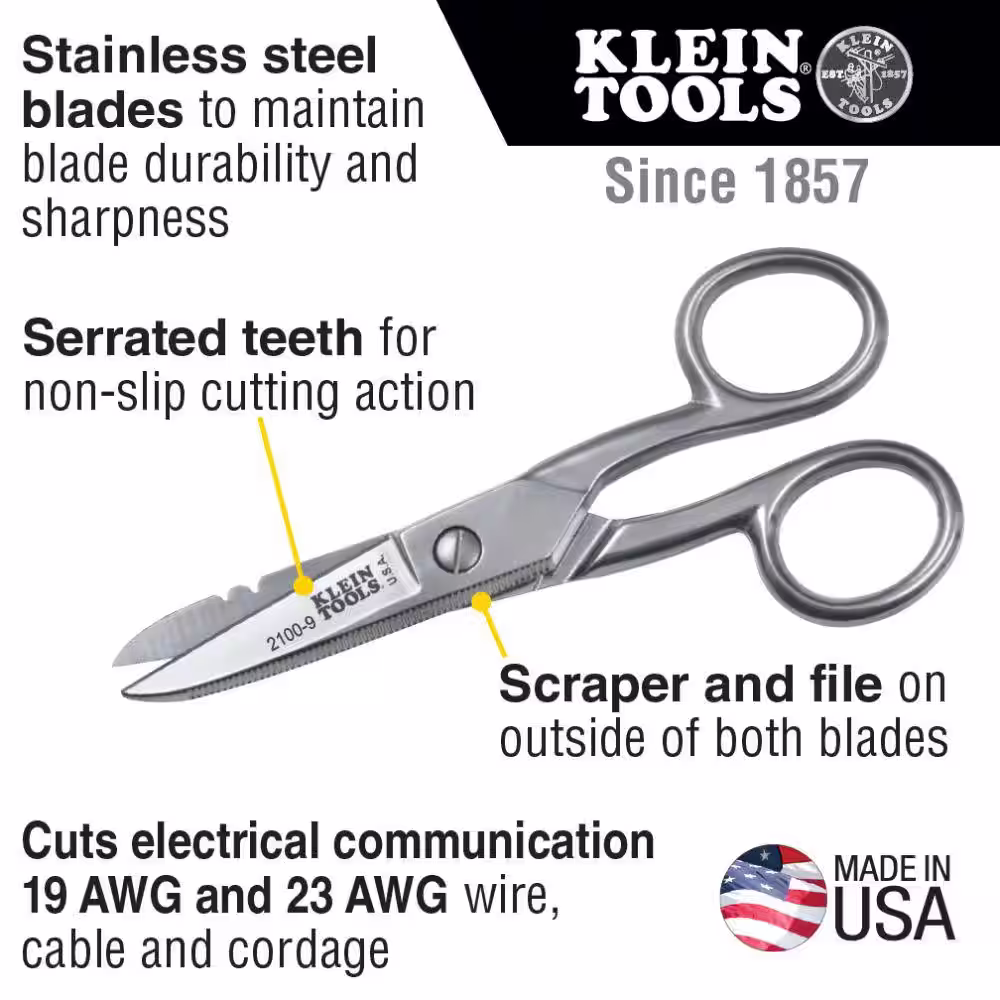 Klein Tools Cable Splicer Snip Stainless Steel