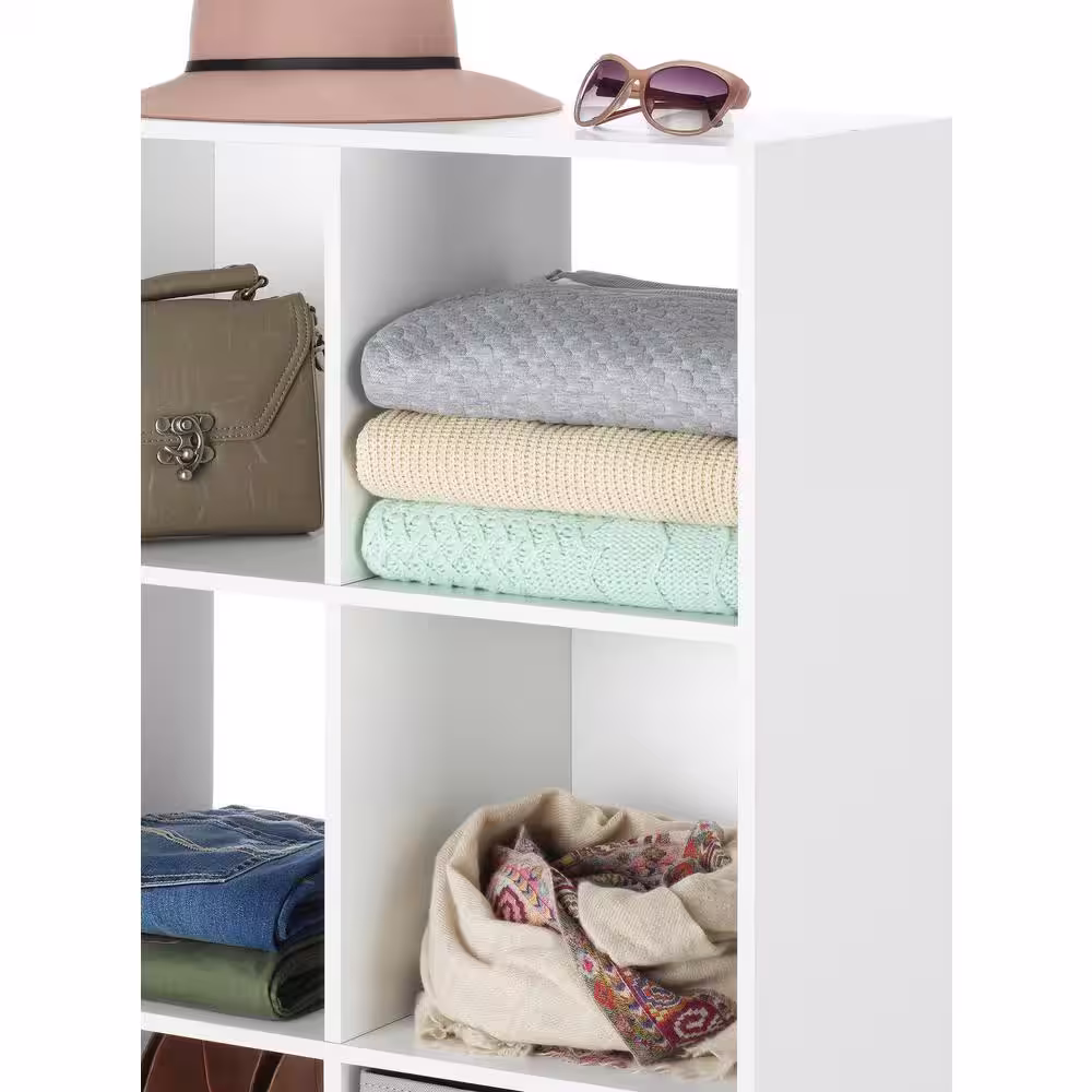 None 35 in. H x 47 in. W x 11 D White 12- Cube Organizer