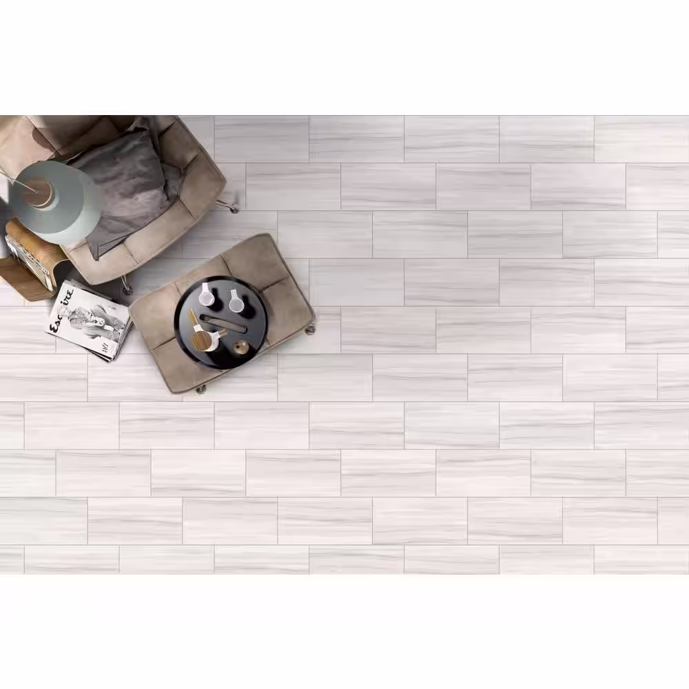 EMSER TILE Ciudad Ash 11.81 in. x 23.62 in. Matte Stone Look Ceramic Floor & Wall Tile (19.35 sq. ft./Case)