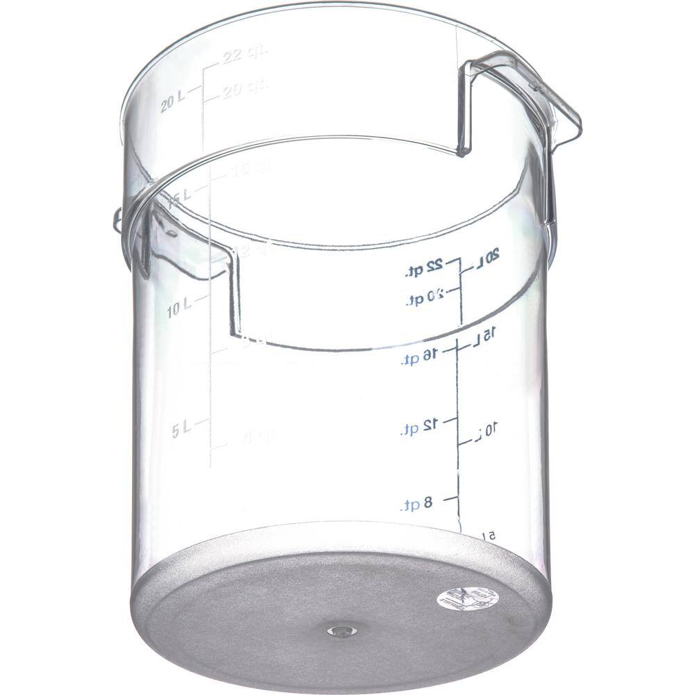 Carlisle 22 qt. Polycarbonate Round Storage Container in Clear (Case of 6)