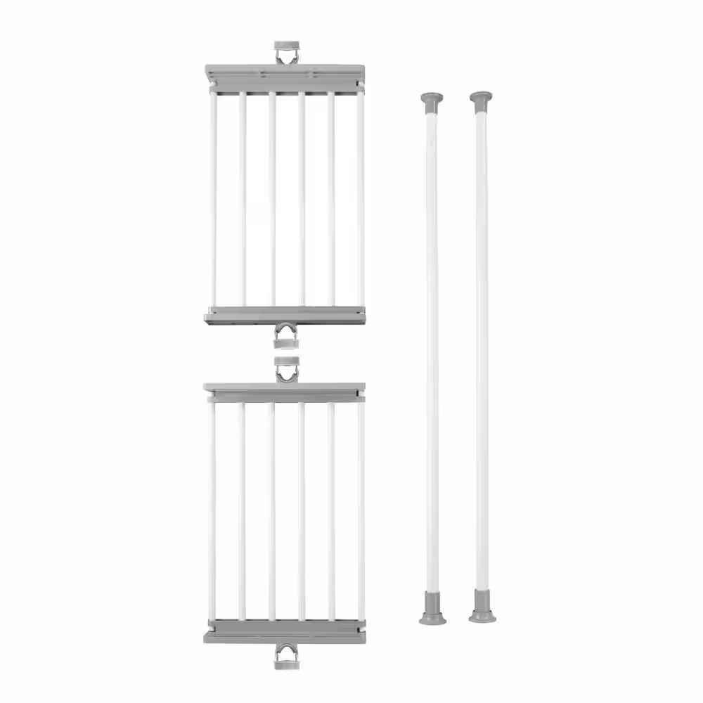 Wenko Herkules Twin 16.54 in. D x 28.74-47.24 in. W x 64.96-118.11 in. H White Powder-Coated Steel Tension Mount Closet System