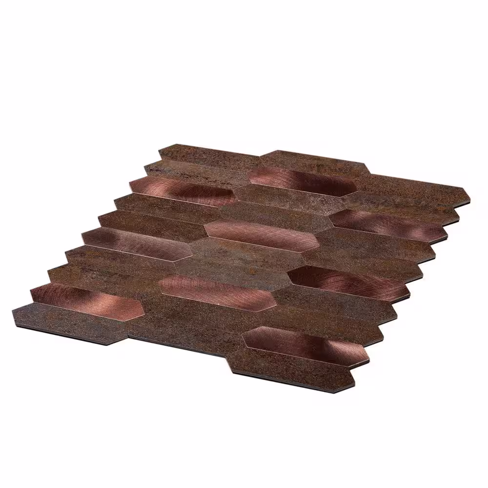 Apollo Tile Copper Picket 12 in. x 12 in. Honed Metal Peel and Stick Backsplash Tile for Kitchen and Bathroom (10 sq. ft./Case)