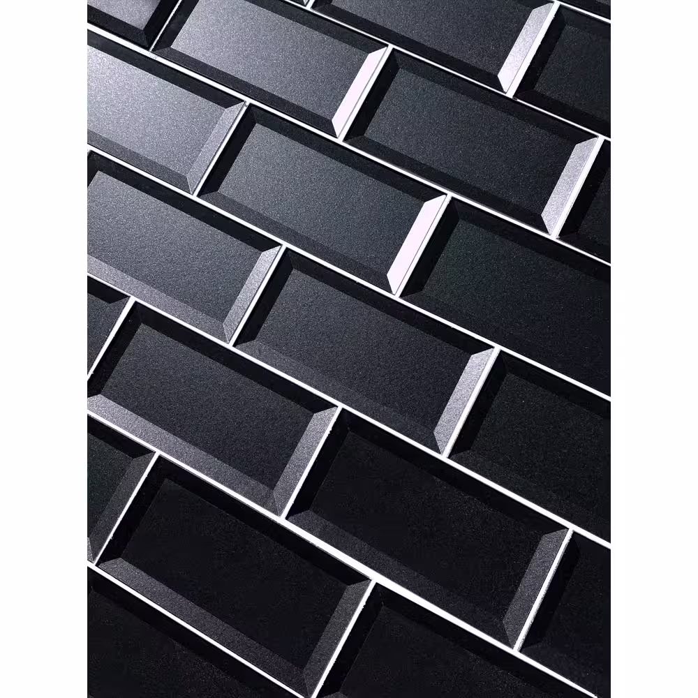 ABOLOS Secret Dimensions Glossy Blue Gray Subway 3 in. x 6 in. Glass Peel and Stick Tile (12 sq. ft./Case)