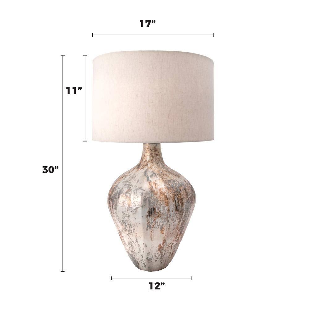 nuLOOM Phoenix 30 in. Gray Vintage Table Lamp with Shade