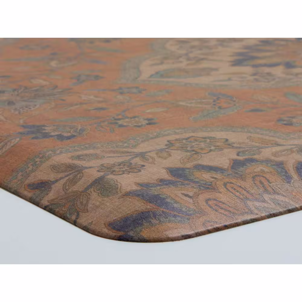 FloorPops Orange Persepolis 60 in. x 20 in. Anti-Fatigue Comfort Long Mat
