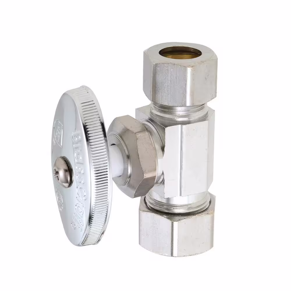 BrassCraft 1/2 in. Compression Inlet x 1/2 in. Compression Outlet Multi-Turn Straight Valve