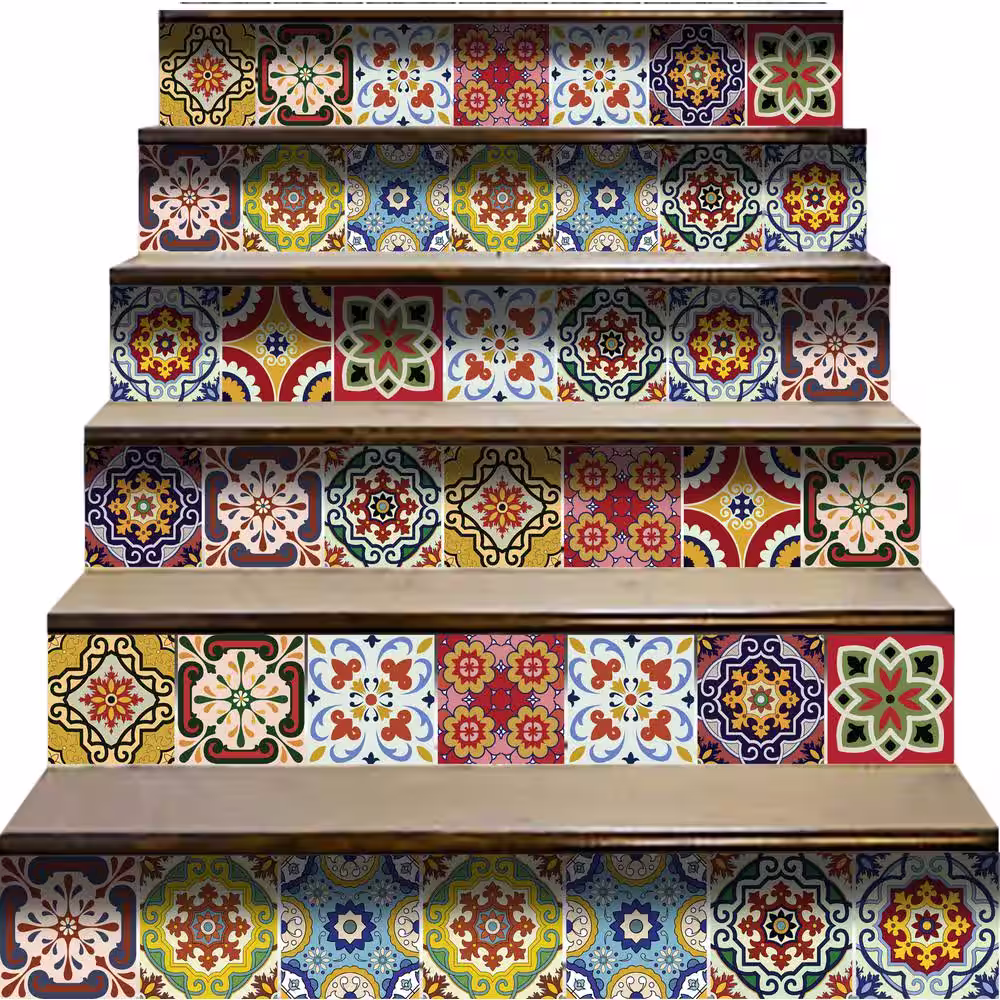 None Multi-Color C55 4 in. x 4 in. Vinyl Peel and Stick Tile (24 Tiles, 2.67 sq.ft./Pack)