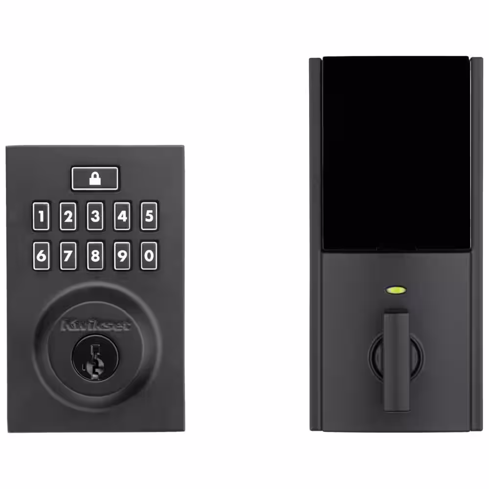 Kwikset SmartCode 914 Zigbee 3.0 Contemporary Matte Black Single Cylinder Electronic Deadbolt Featuring SmartKey Security