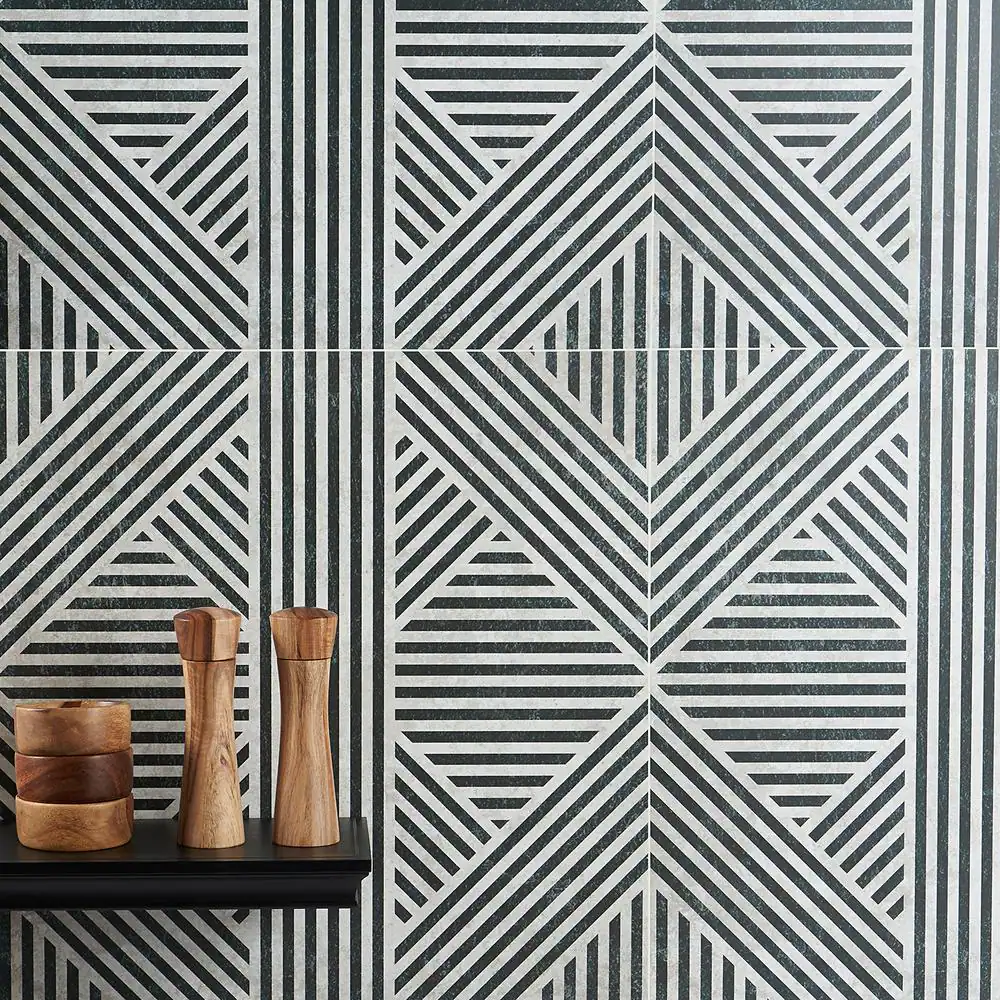 Ivy Hill Tile Astoria Black and White 24 in. x 24 in. Matte Porcelain Floor and Wall Tile (4 Pieces, 15.49 sq. ft./Case)
