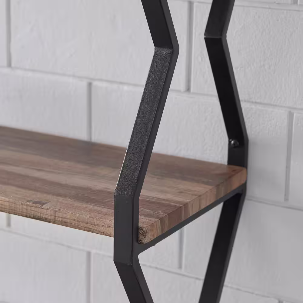 DANYA B 26 in. H 3-Tier Zigzag Floating Decorative Wall Shelf
