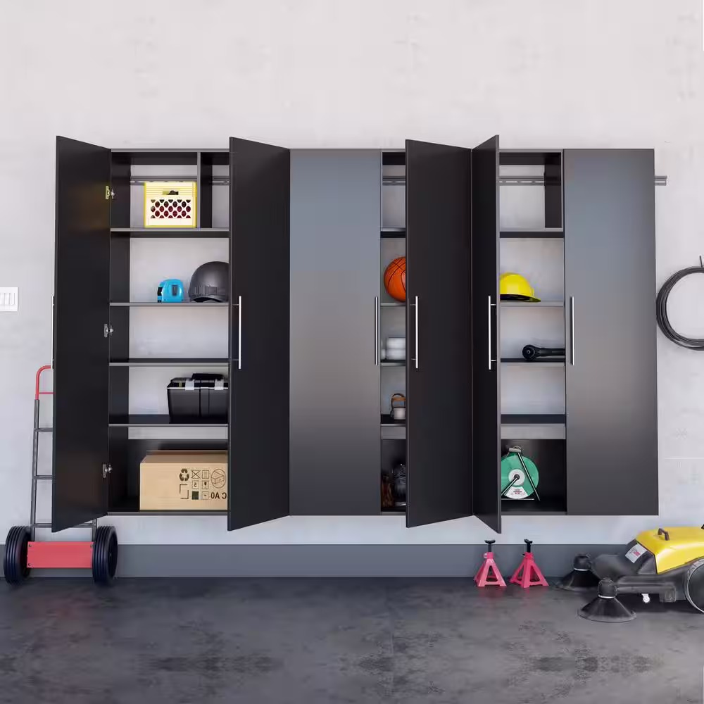 Prepac HangUps 36 in. W x 72 in. H x 20 in. D Large Storage Cabinet in Black ( 1-Piece )