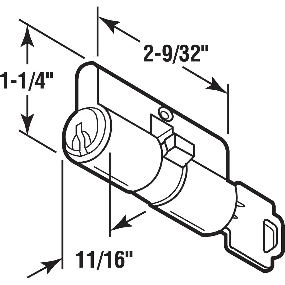 Prime-Line Chrome, Storm or Security Door Mortise Double Lock Cylinder, Kwikset
