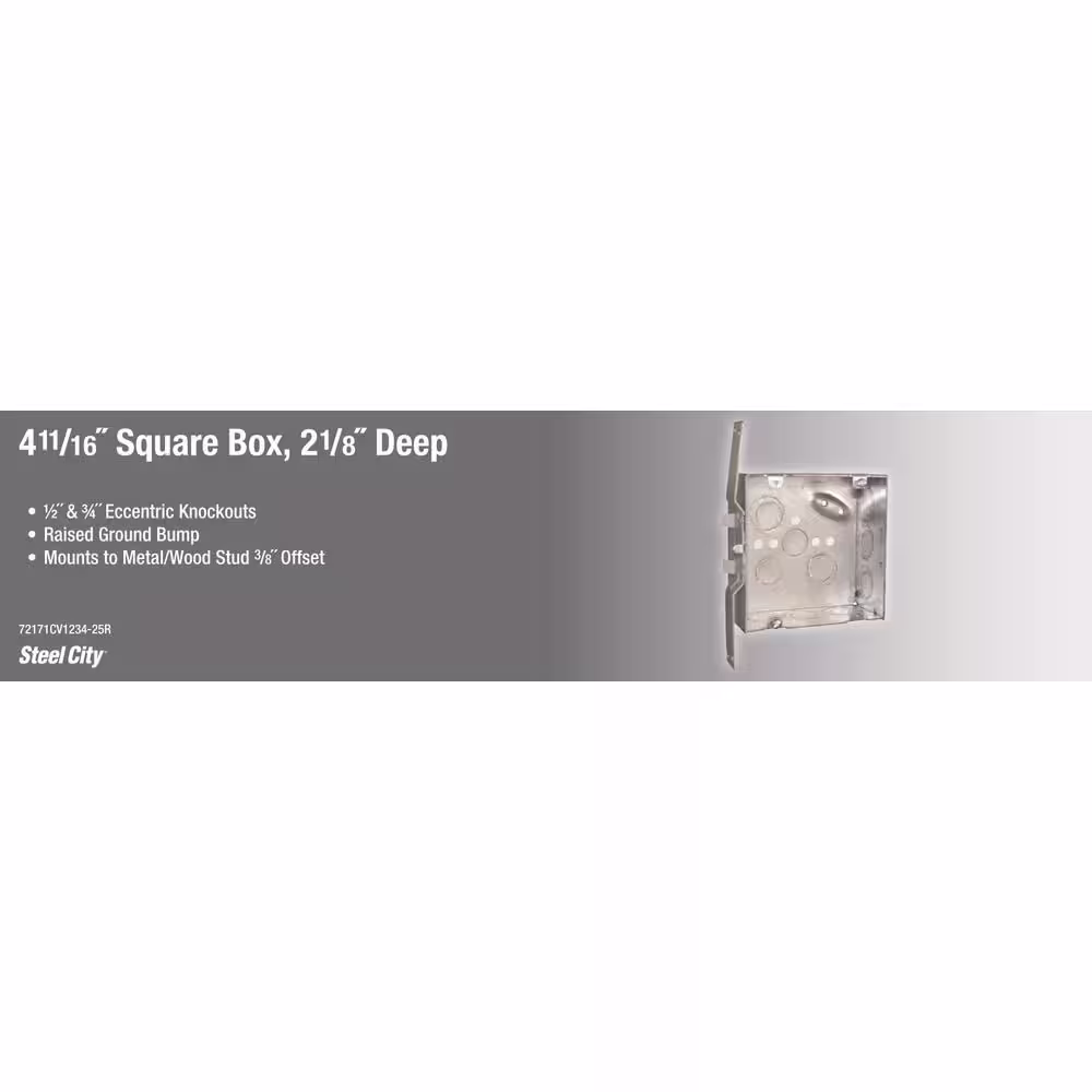 None 1-Gang 3 in. 2 in. 2-1/4 in. 10.5 cu. in. Pre-Galvanized Steel Gangable Old Work Switch Box with Beveled Corners