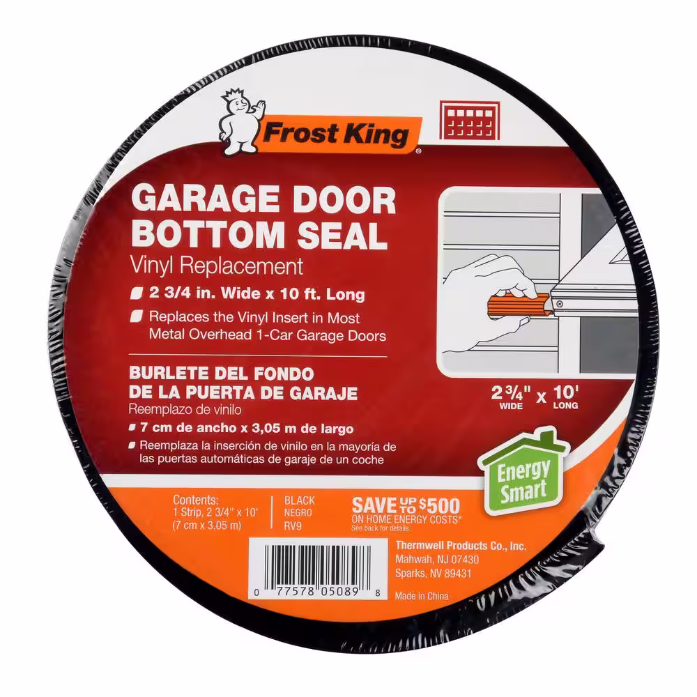Frost King 9 Ft. Vinyl Garage Door Bottom Replacement Seal. 2-3/4 in.