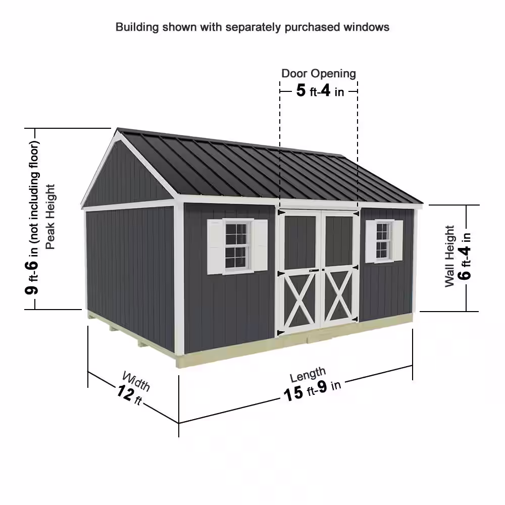 Best Barns Brookfield 16 ft. x 12 ft. Wood Storage Shed Kit