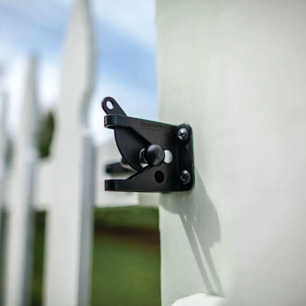 Barrette Outdoor Living 4.562 in. x 2.312 in. Black Steel Gravity Latch