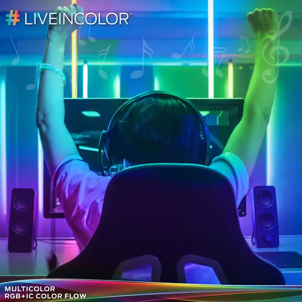 Monster 16.4ft Smart Sound Reactive RGBIC Multi-color Flow Effect LED Amplifier Light Strip, Mobile App Control