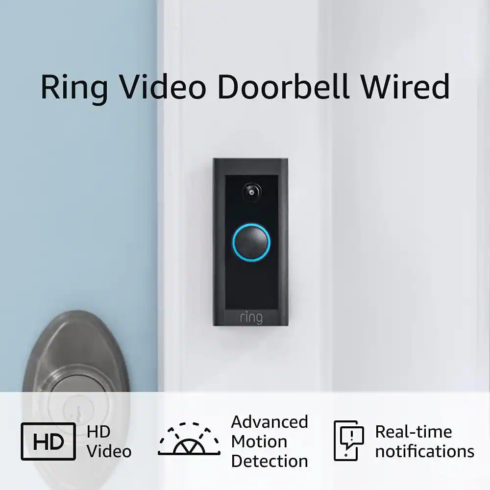 Ring Video Doorbell Wired - Smart WiFi Doorbell Camera with 2-Way Talk, Night Vision and Motion Detection