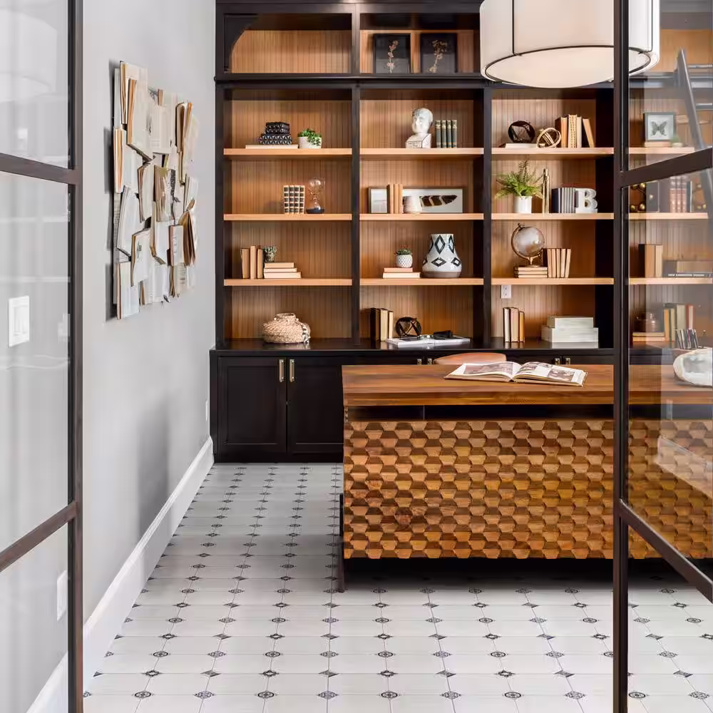 Merola Tile Manises Decor Blanco 13-1/8 in. x 13-1/8 in. Ceramic Floor and Wall Tile (10.98 sq. ft./Case)