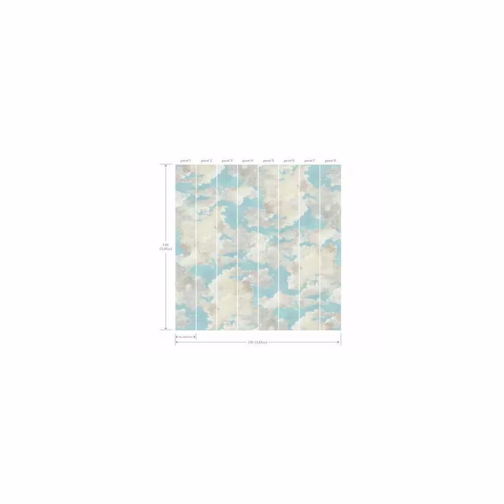 York Wallcoverings Light Blue Cloud Over Mural