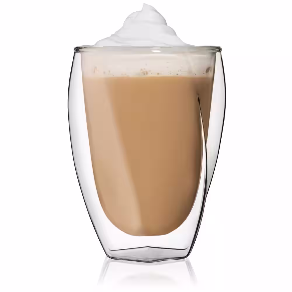 JoyJolt Lacey Double Wall Highball Drinking Glass 10 oz (Set of 4)