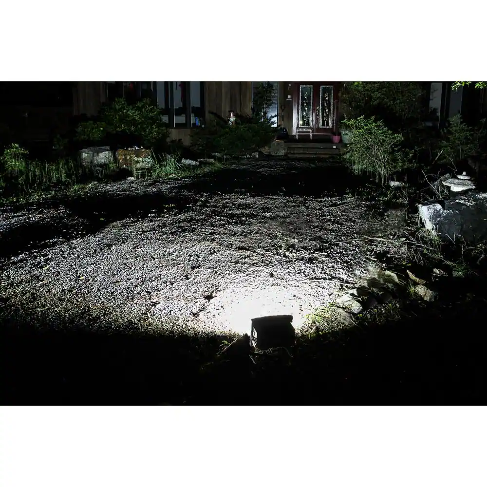 None Solar Black LED Outdoor Landscape Flood Light
