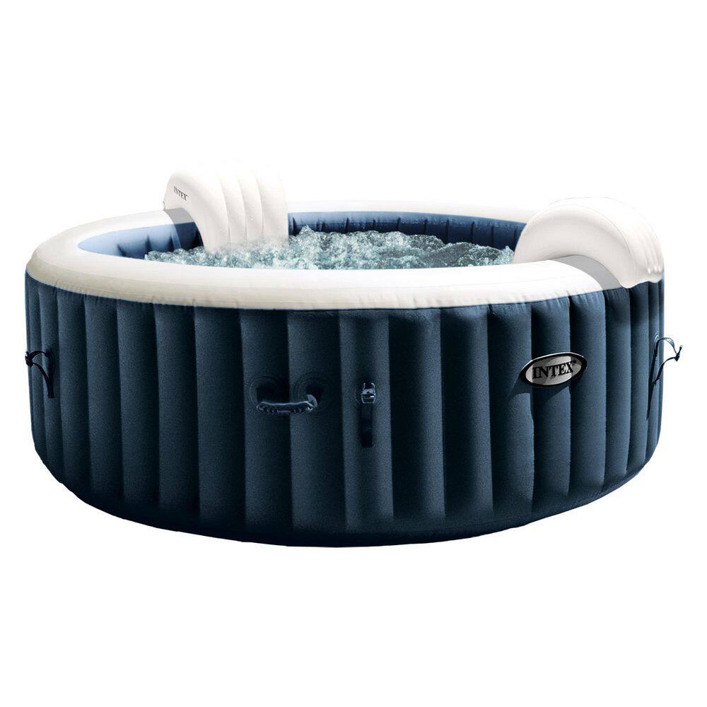 None PureSpa Plus 4-Person Inflatable Bubble Jet Hot Tub and Replacement Filters (8 Pack)