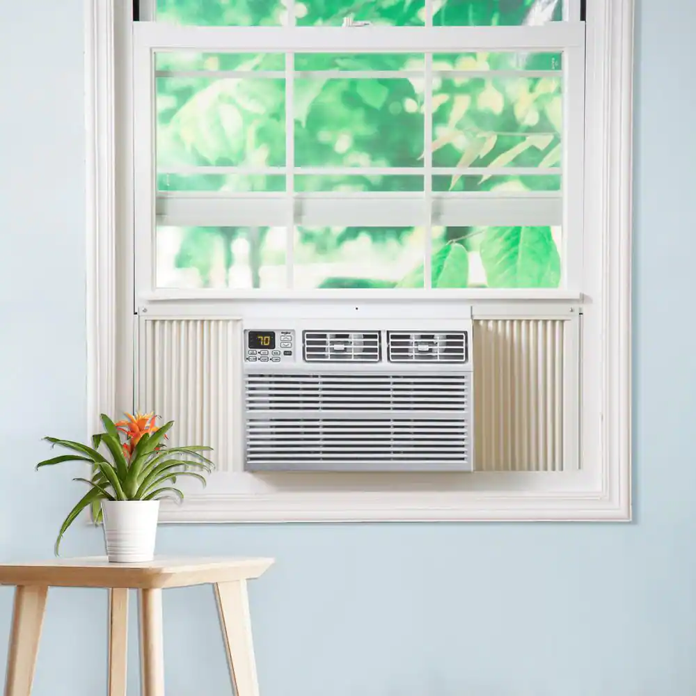 Whirlpool Energy Star 15,000 BTU 115V Window AC w/ Remote Control for Rooms up to 700 Sq. Ft. LCD Display Auto-Restart Timer White