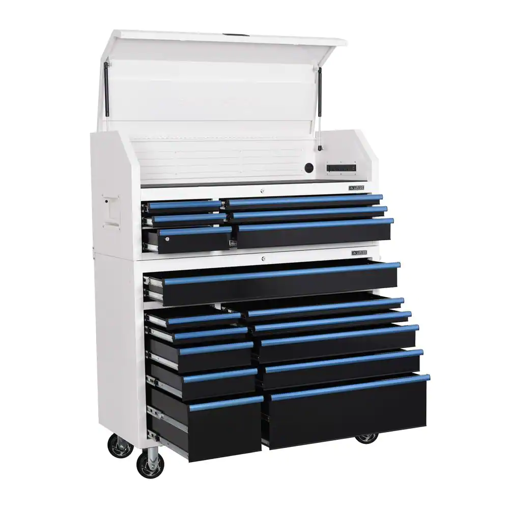 Husky Limited Edition 52 in. 17-Drawer White Tool Chest Combo