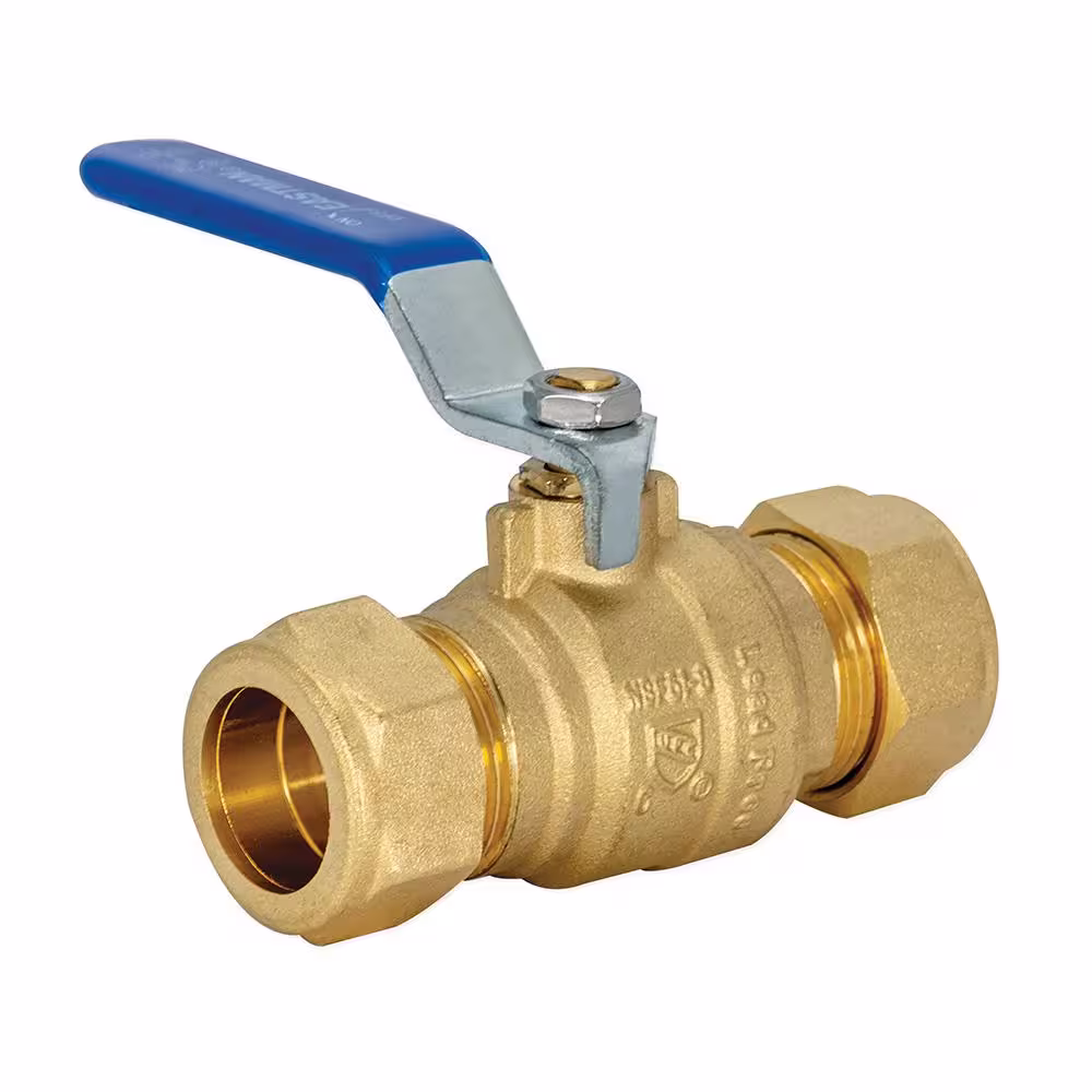 EASTMAN 3/4 in. Compression x 3/4 in. Compression Brass Full Port Compression Ball Valve