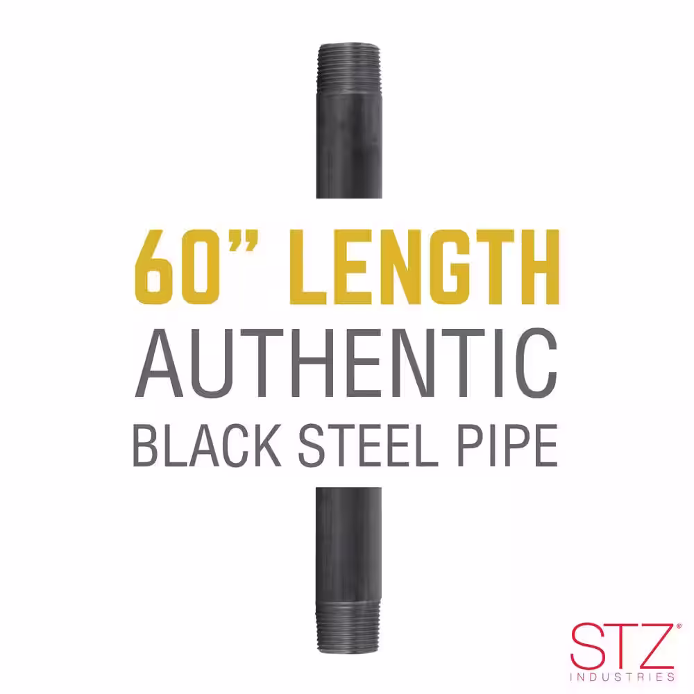 STZ 3/4 in. x 5 ft. Black Steel Schedule 40 Cut Pipe